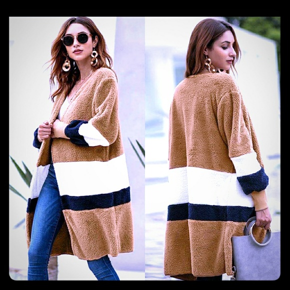 Vici Sweaters - NWOT Oversized stripe cardigan